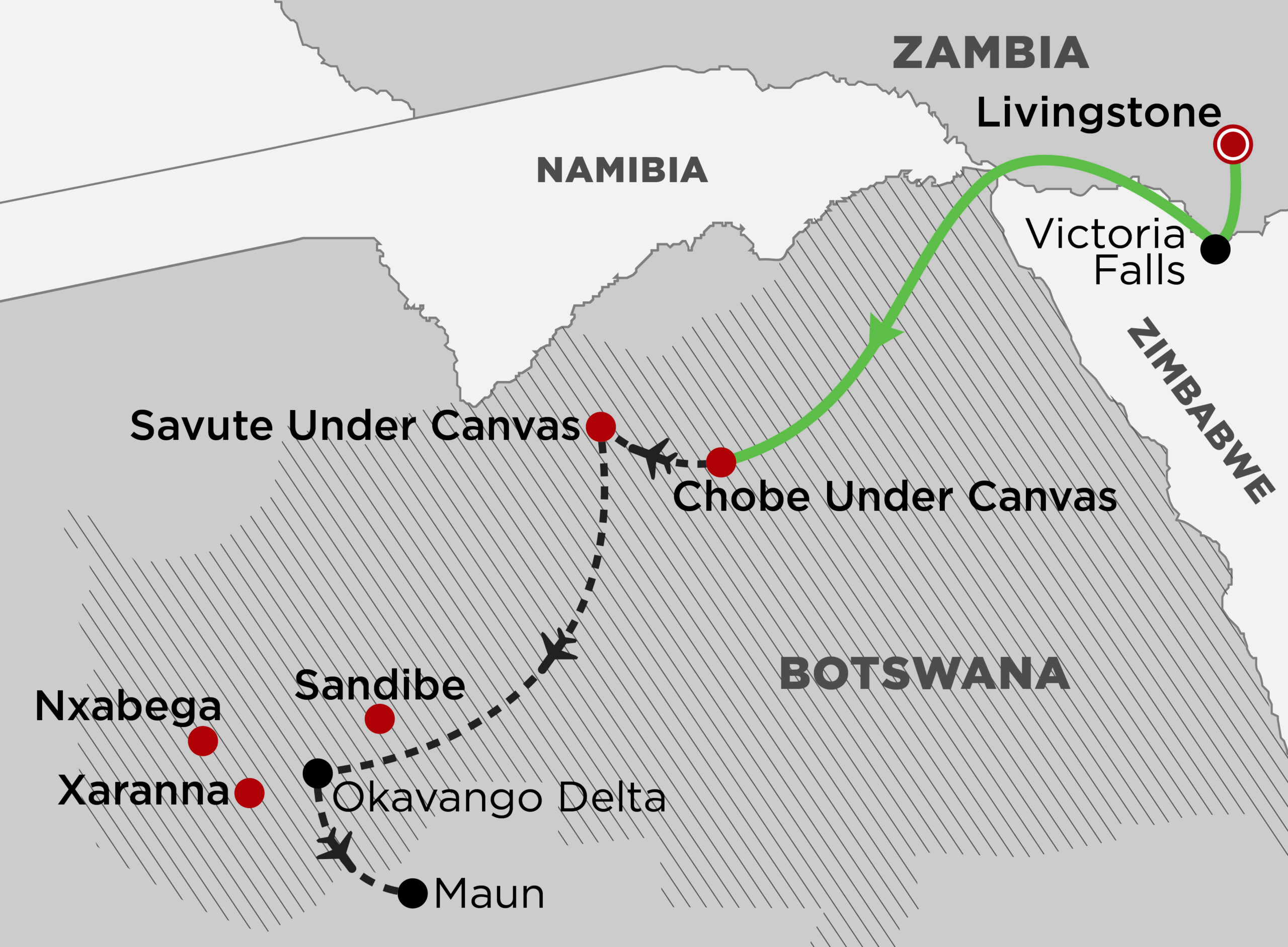Map_Botswana with Victoria Falls