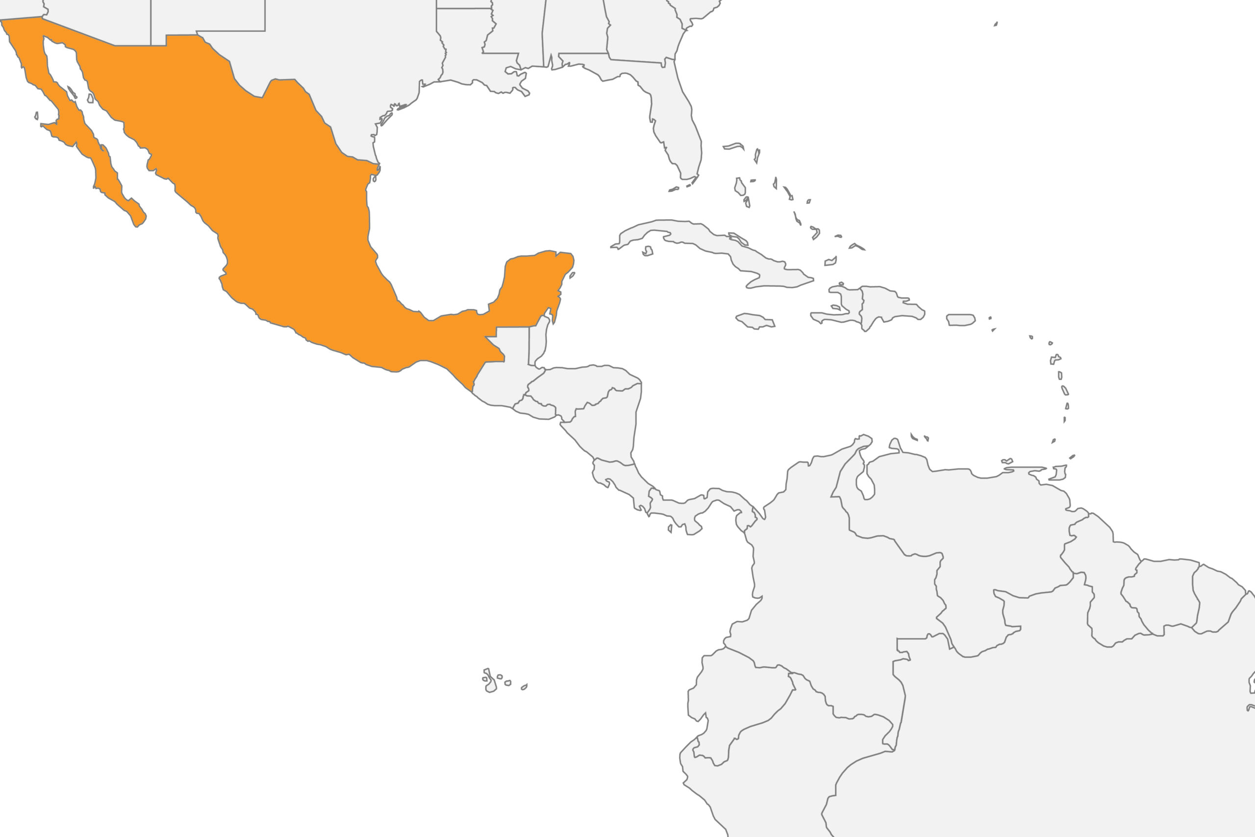 Map of Mexico location