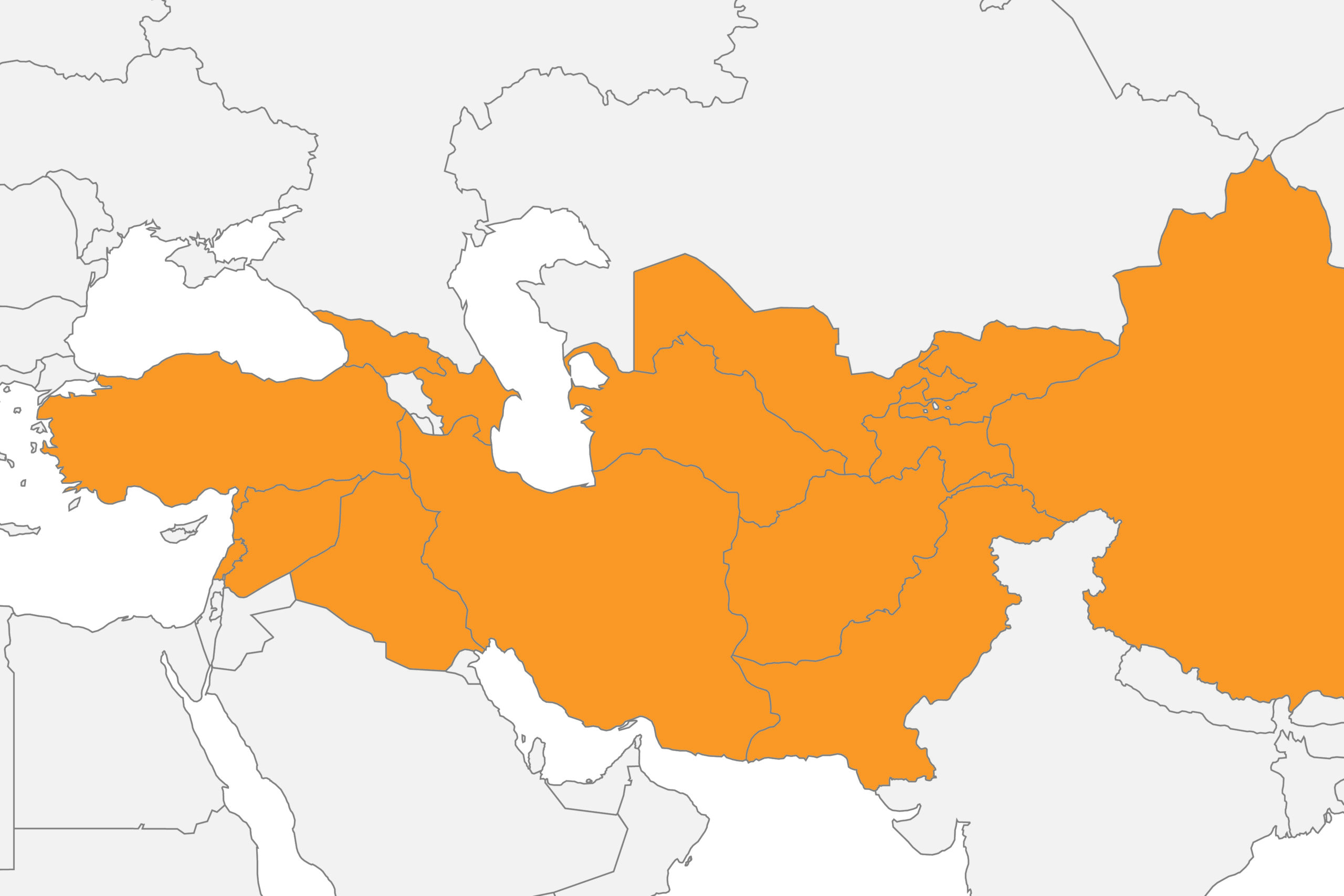 Map of the Silk Road countries