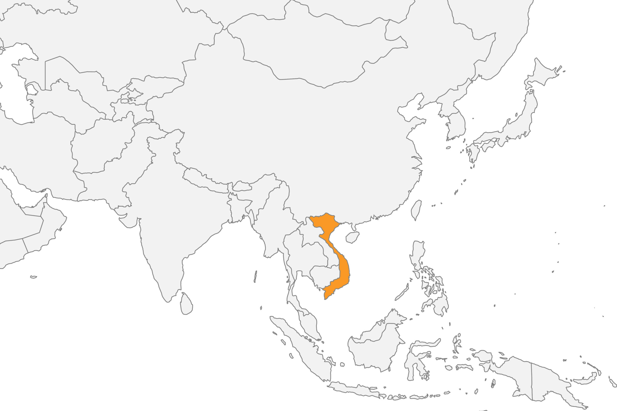 Map of Vietnam, in Asia